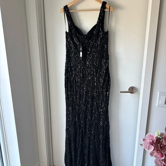 Fashion Nova Black Sequin Corset Gown - Picture 4 of 5